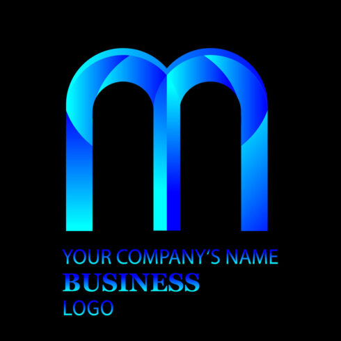 Modern Style Gradient Letter M Logo Blue Design cover image.