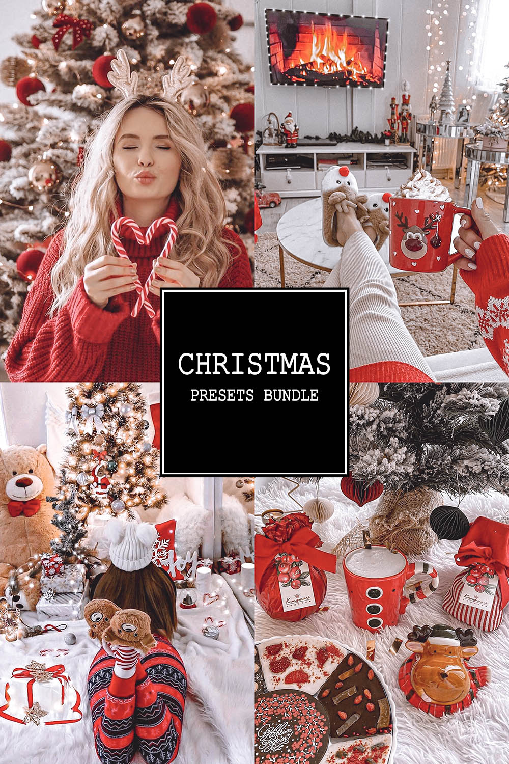 Christmas Bundle Mobile and Desktop Lightroom Presets Pinterest image.