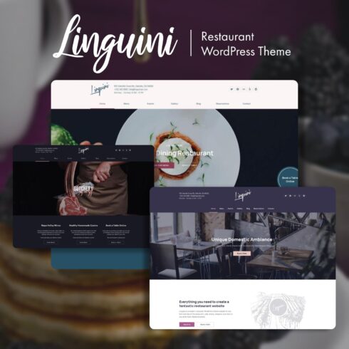 A pack of unique pages of the restaurant theme WordPress template.