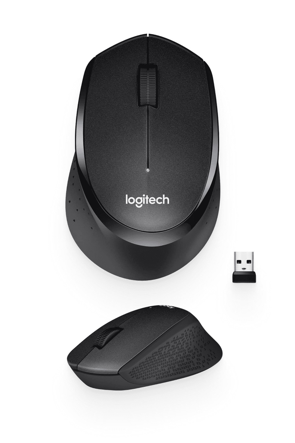 Black Logitech M330 SILENT PLUS Wireless Mouse.