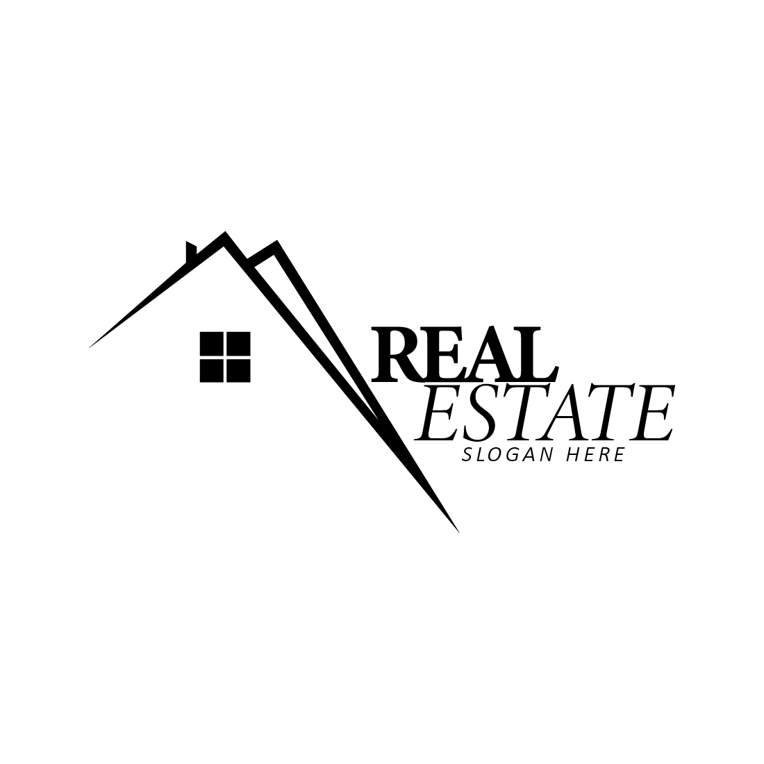 Stylish Realestate Home Logo Design preview image.