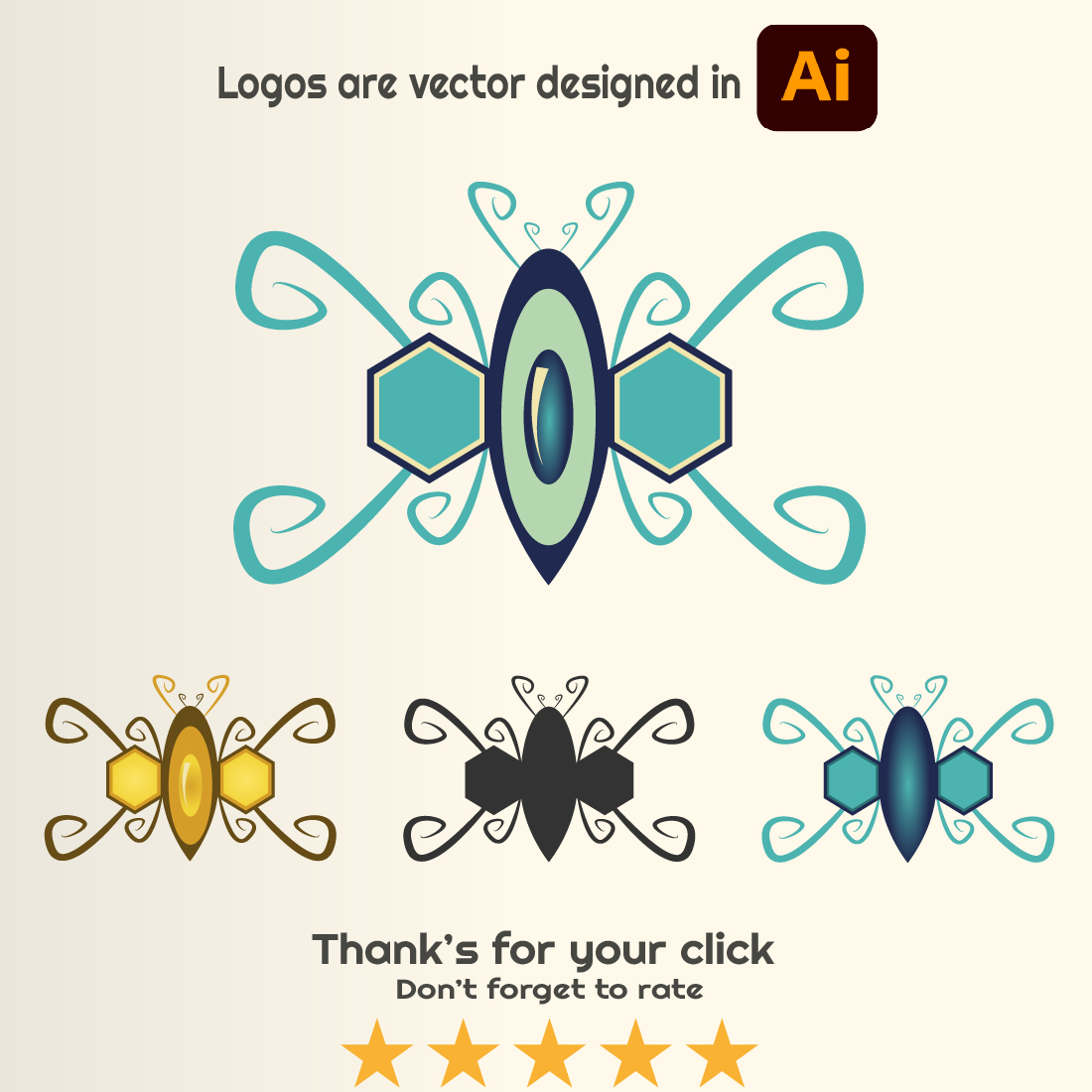 Robotics Bee Icon Logo Design preview image.
