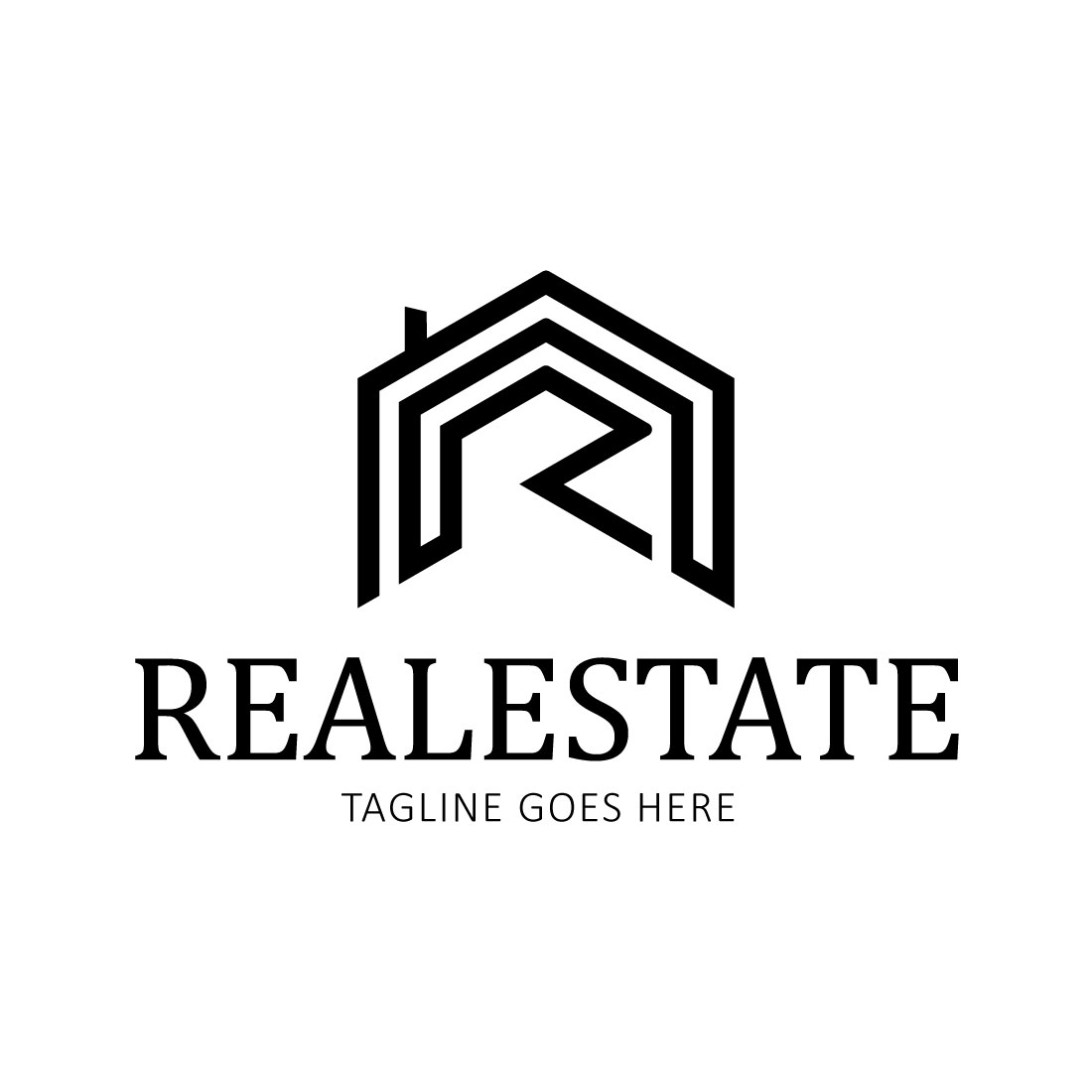 Home Real Estate Logo Black Grey Design facebook image.