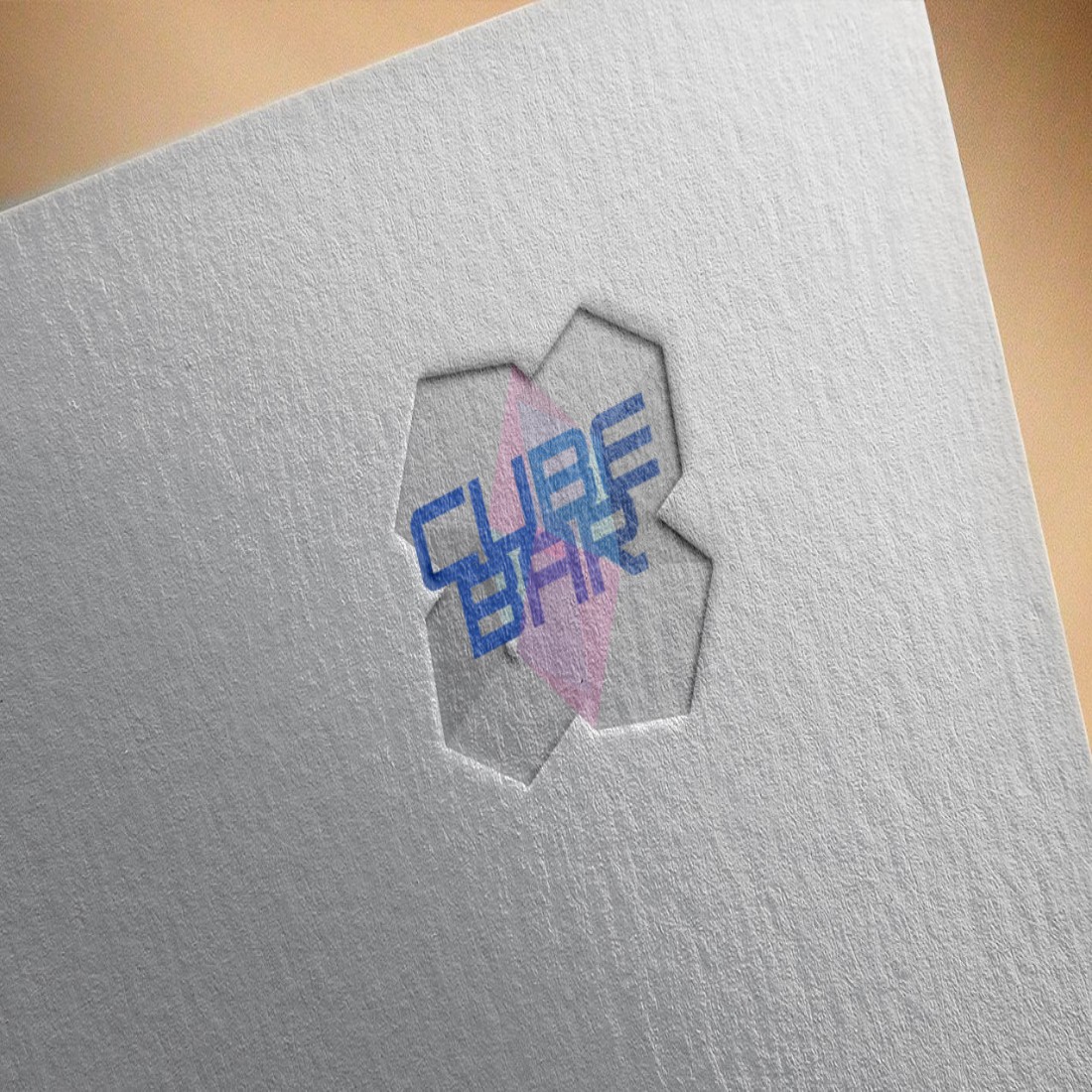 Mockup example preview for Cube Bar Logo Design.