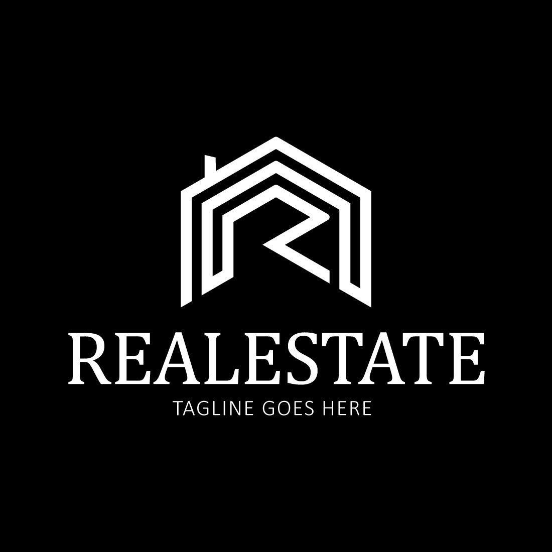 Home Real Estate Logo White Grey Design facebook image.