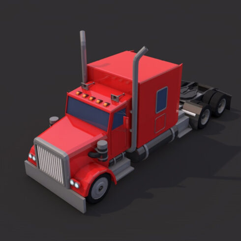 Low Poly American Heavy Truck.
