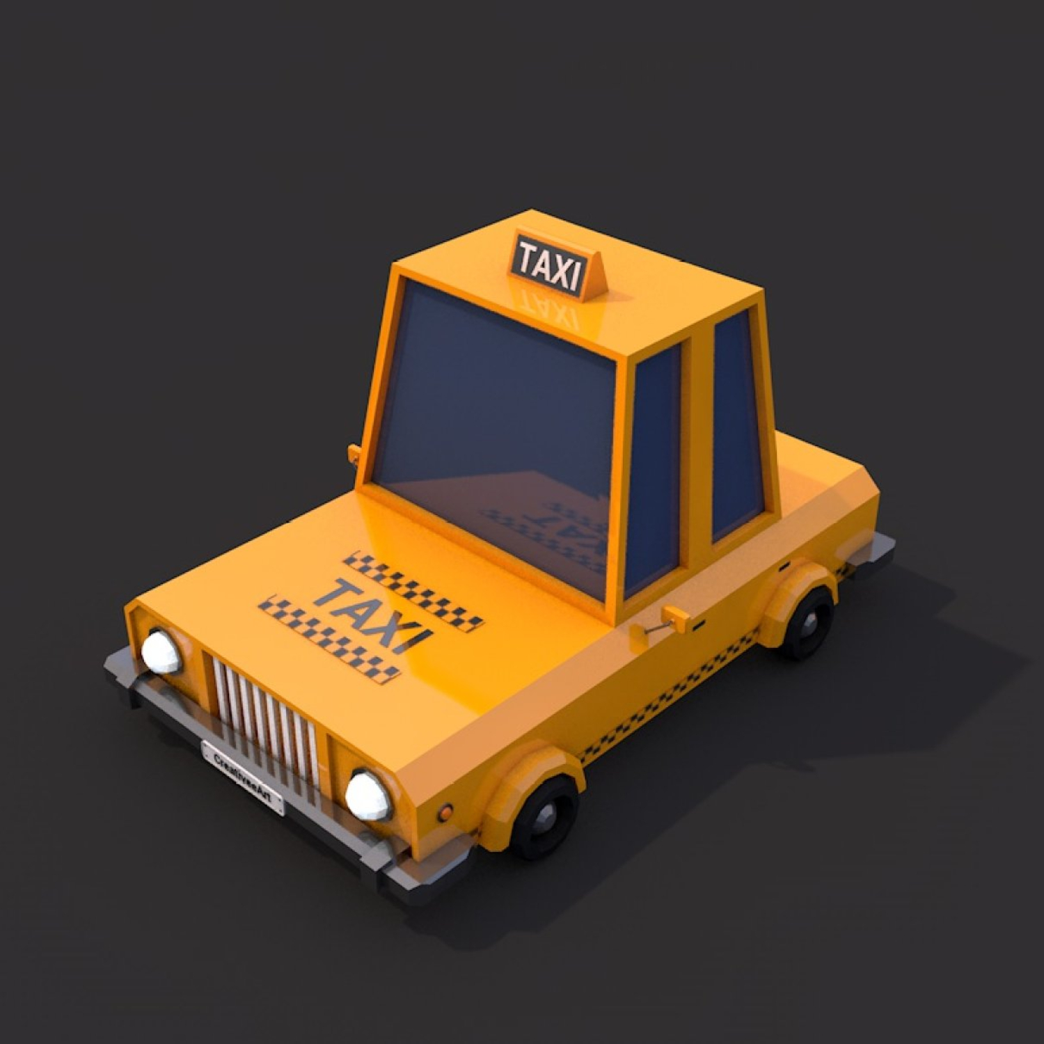 Low Poly Taxi Car.