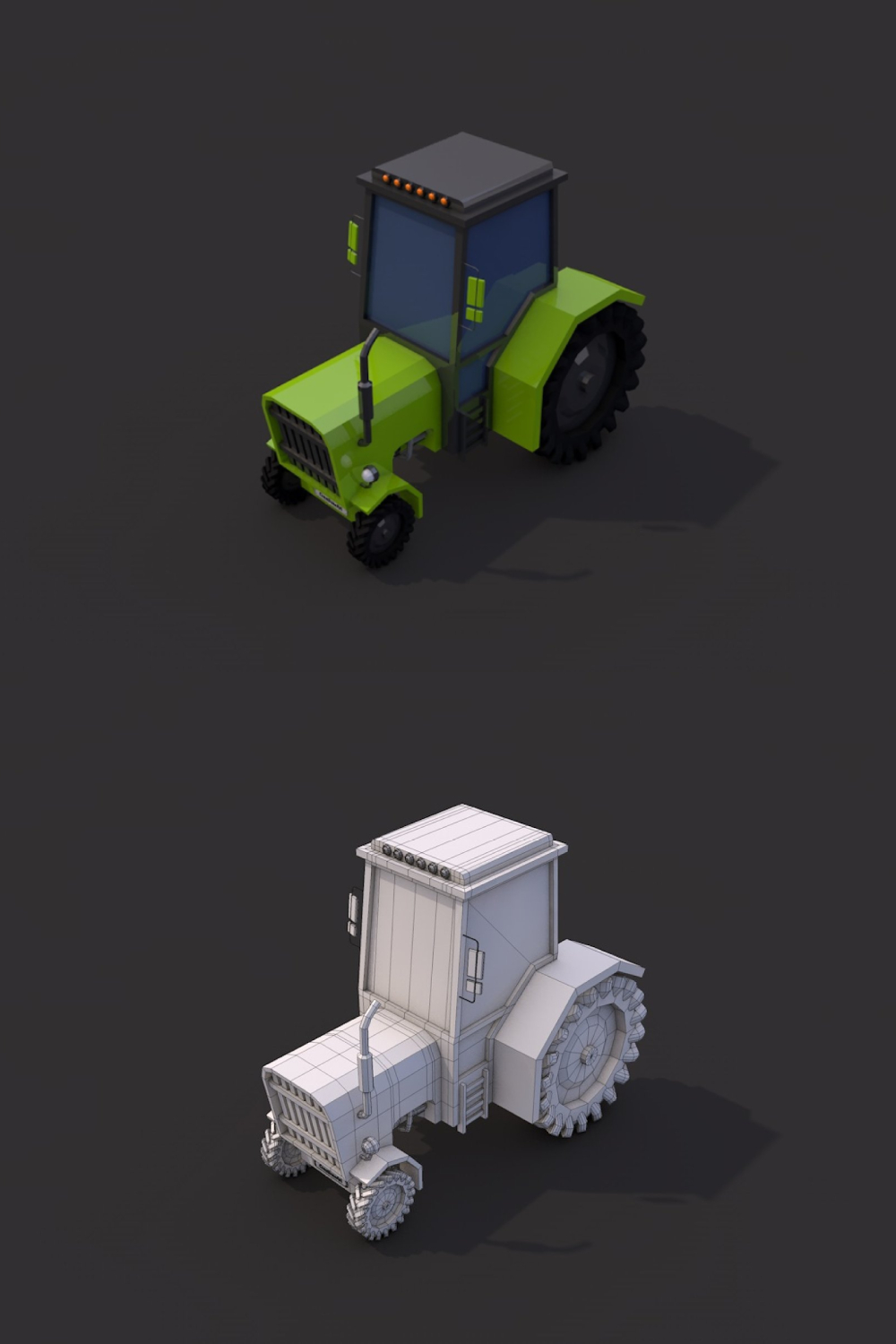 Low Poly Tractor - Pinterest.