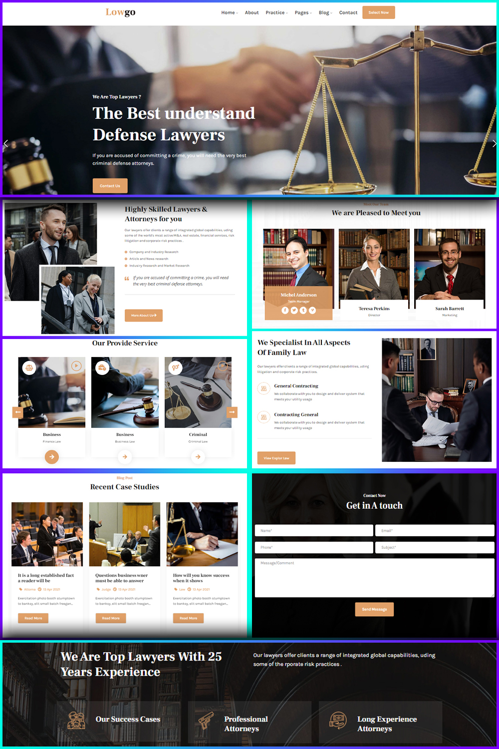 Lowgo Attorney, Law & Lawyer WordPress Theme - Pinterest.