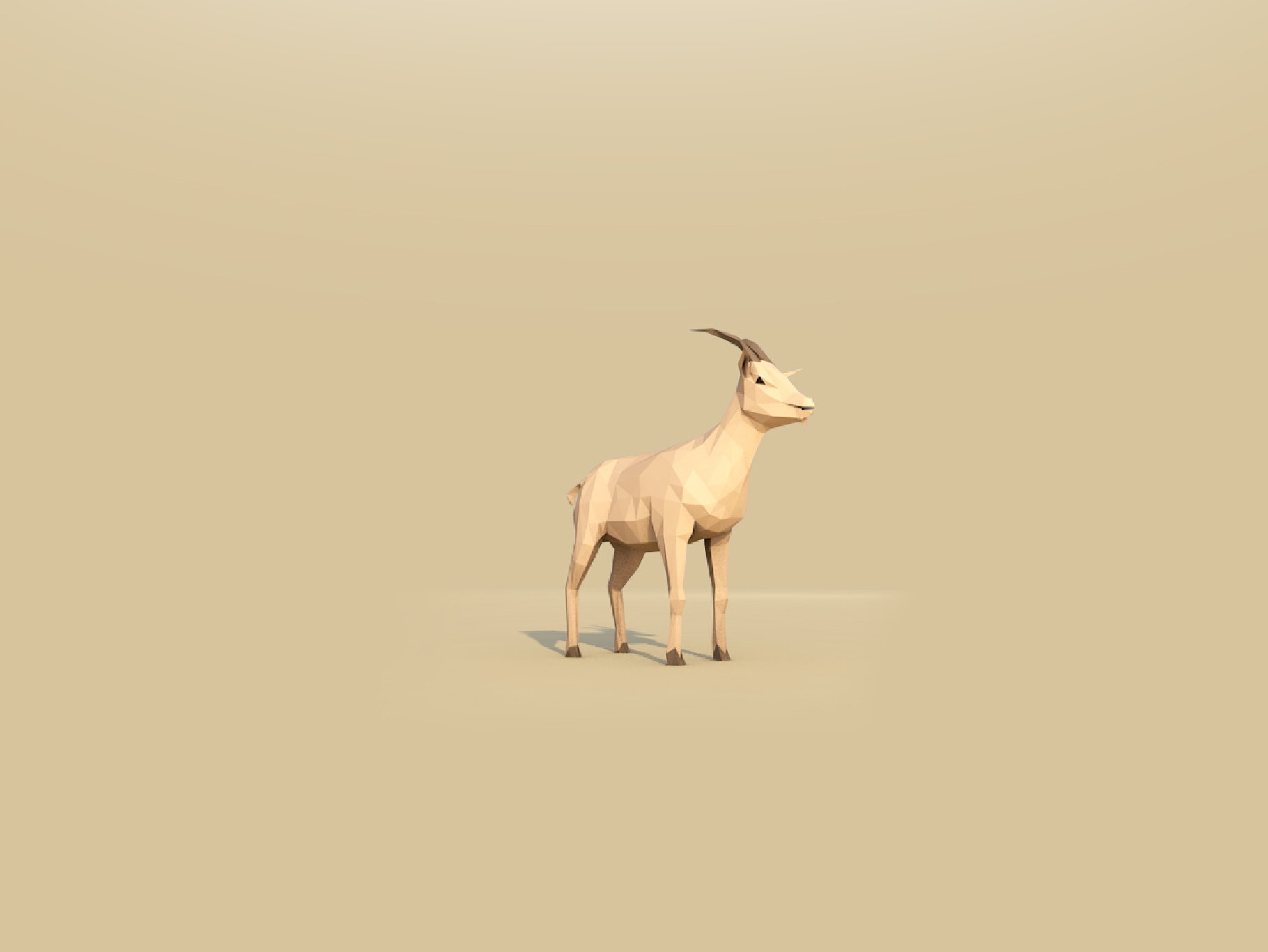 Colorful goat mockup on a beige background.