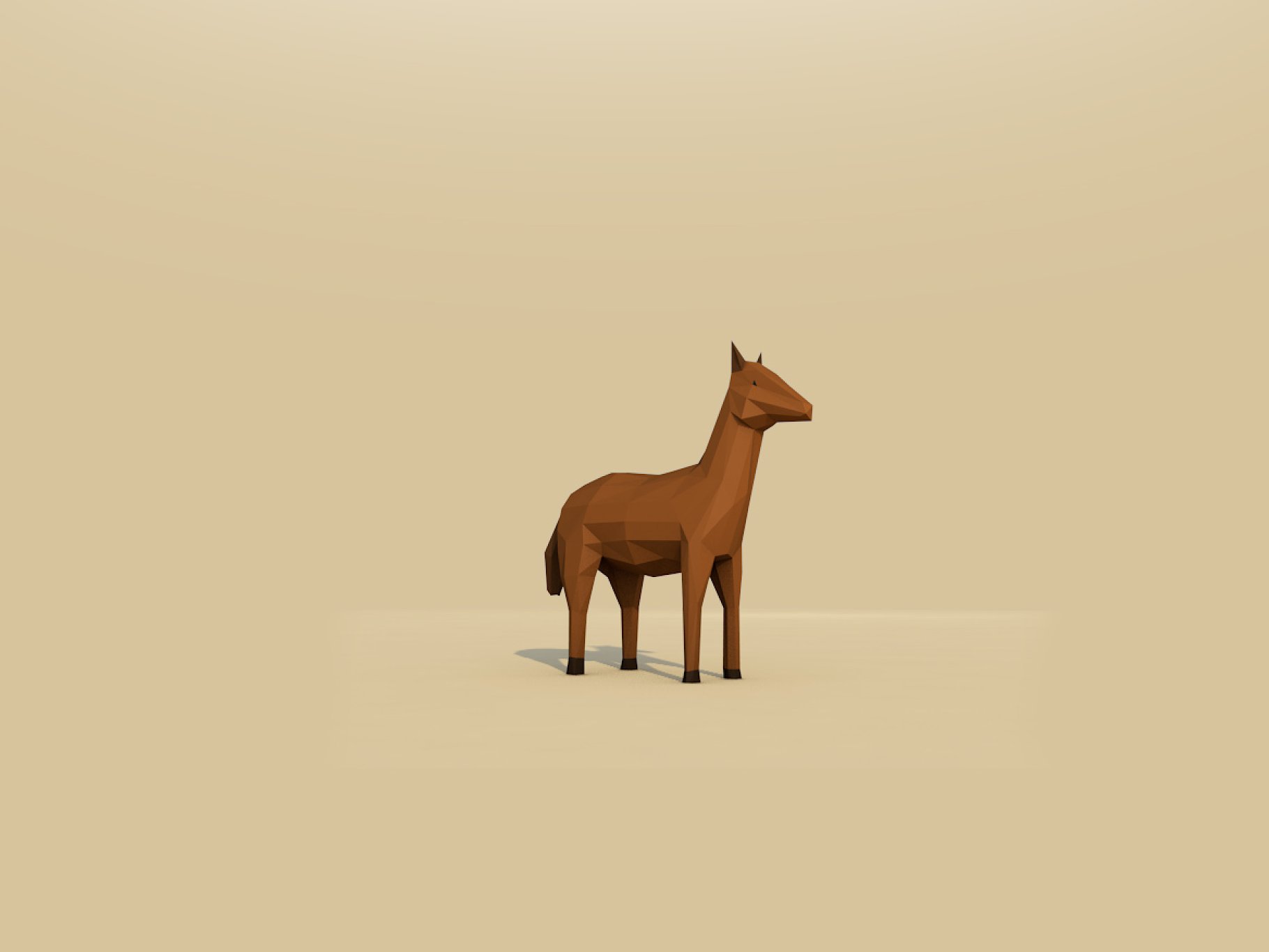 Mockup of a horse on a beige background.