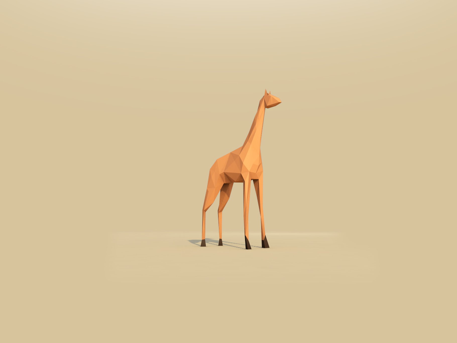 Giraffe colorful mockup on a beige background.