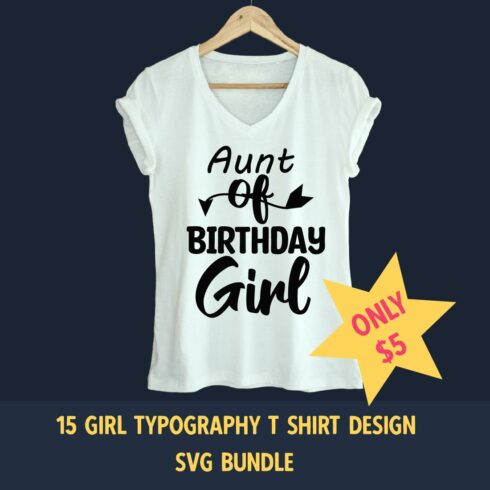 Girl Typography T-shirt Design SVG Bundle cover image.