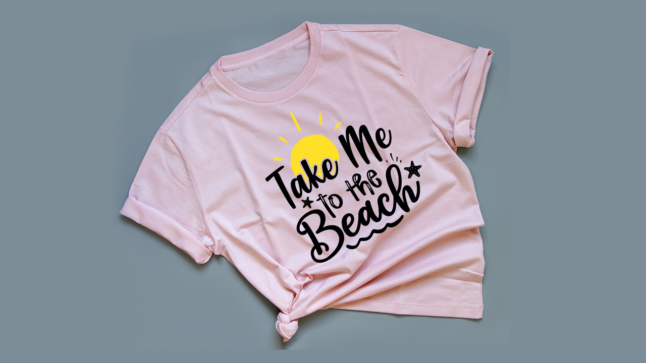 Image of a T-shirt with the enchanting inscription Take me to the beach