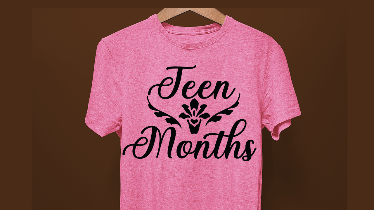 Bright pink t-shirt with cute family lettering.