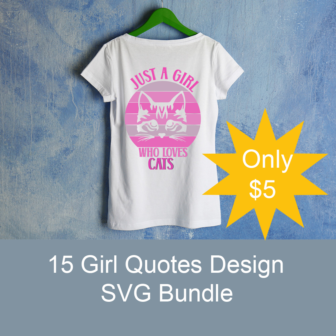 15 Girl Quotes Design SVG Bundle cover image.