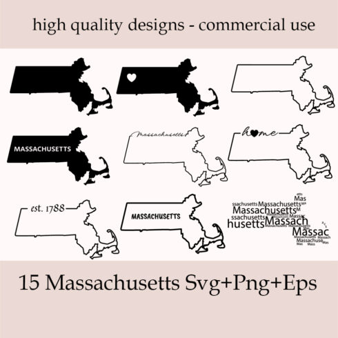 Massachusetts SVG Bundle.