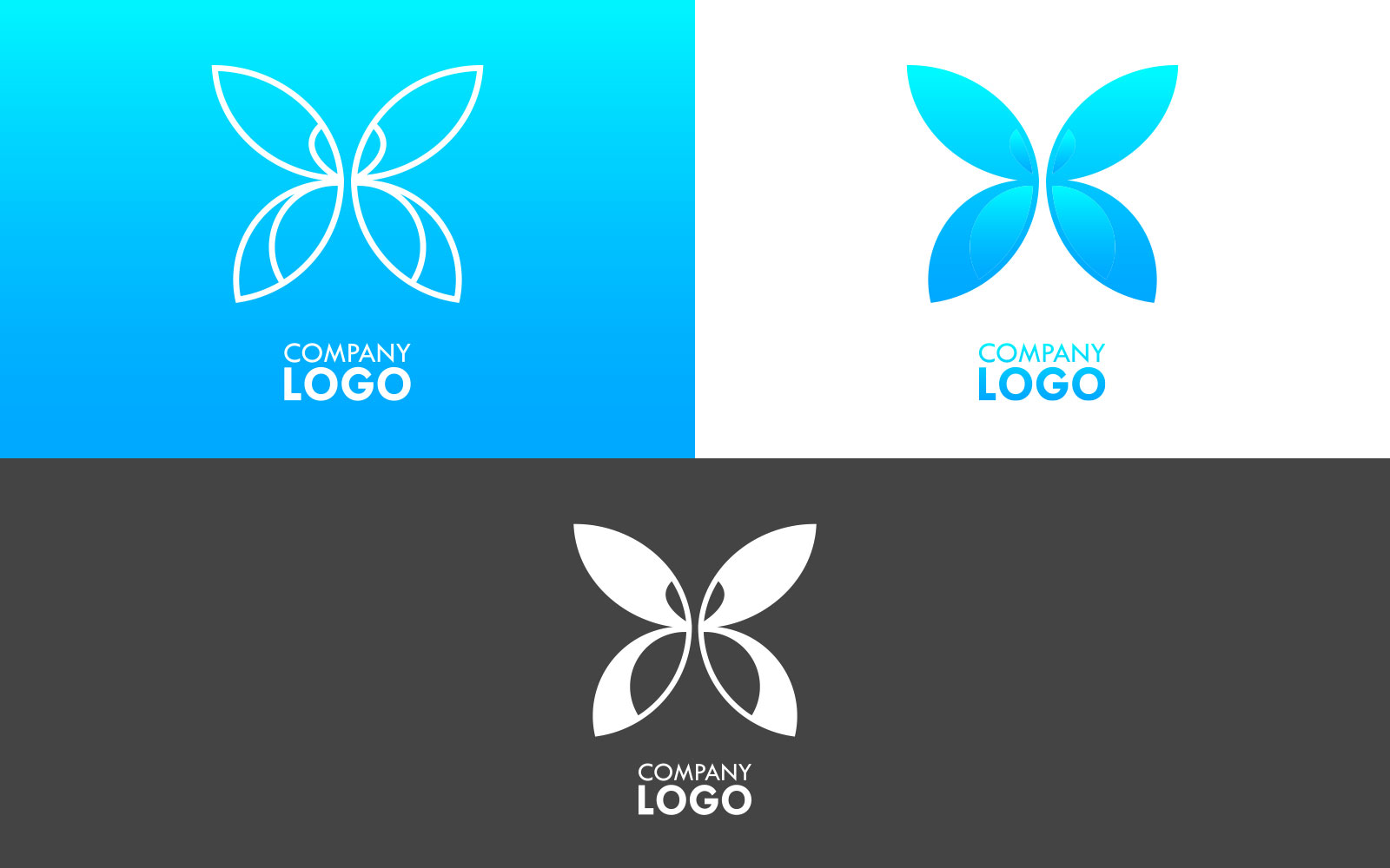 Cute butterfly logos in three options.