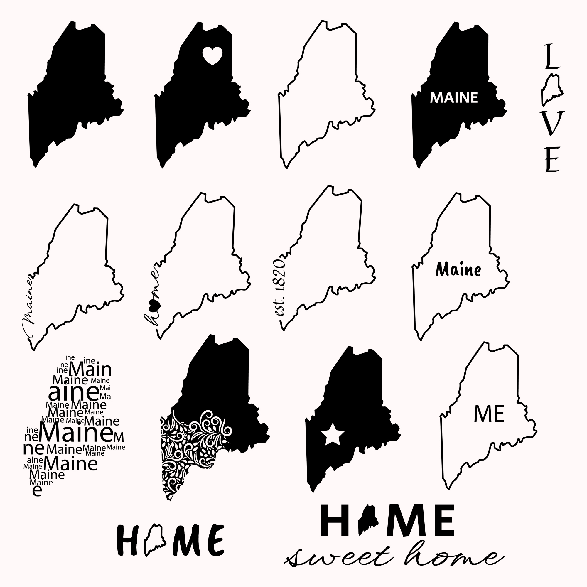 Maine SVG Bundle Cover.