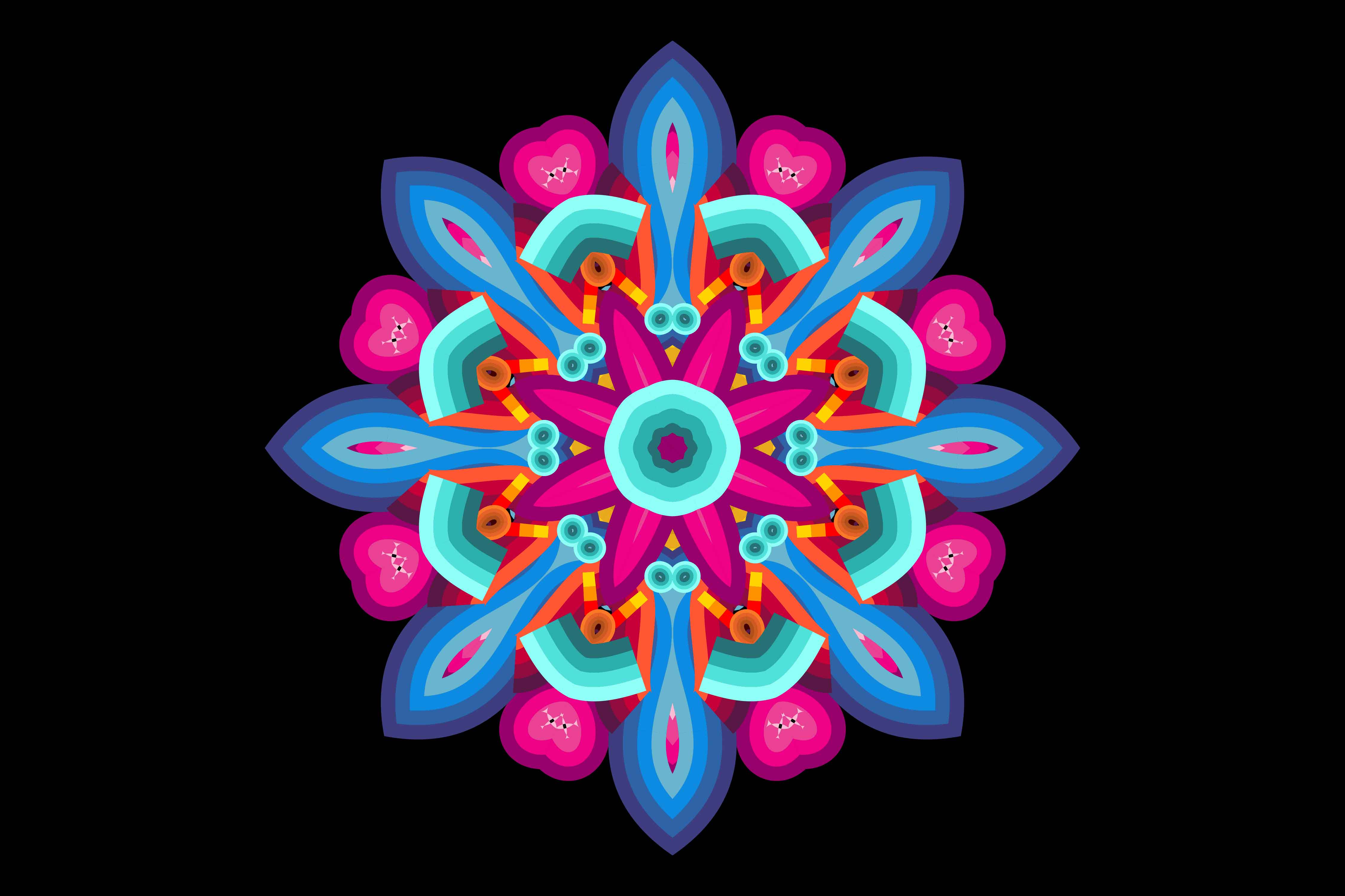 Mandala in a creative shape and colorful colors.