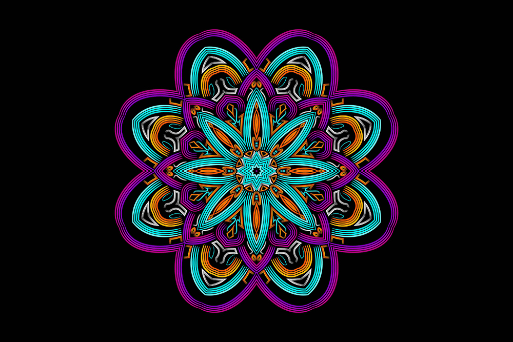 Colorful image of geometric mandala