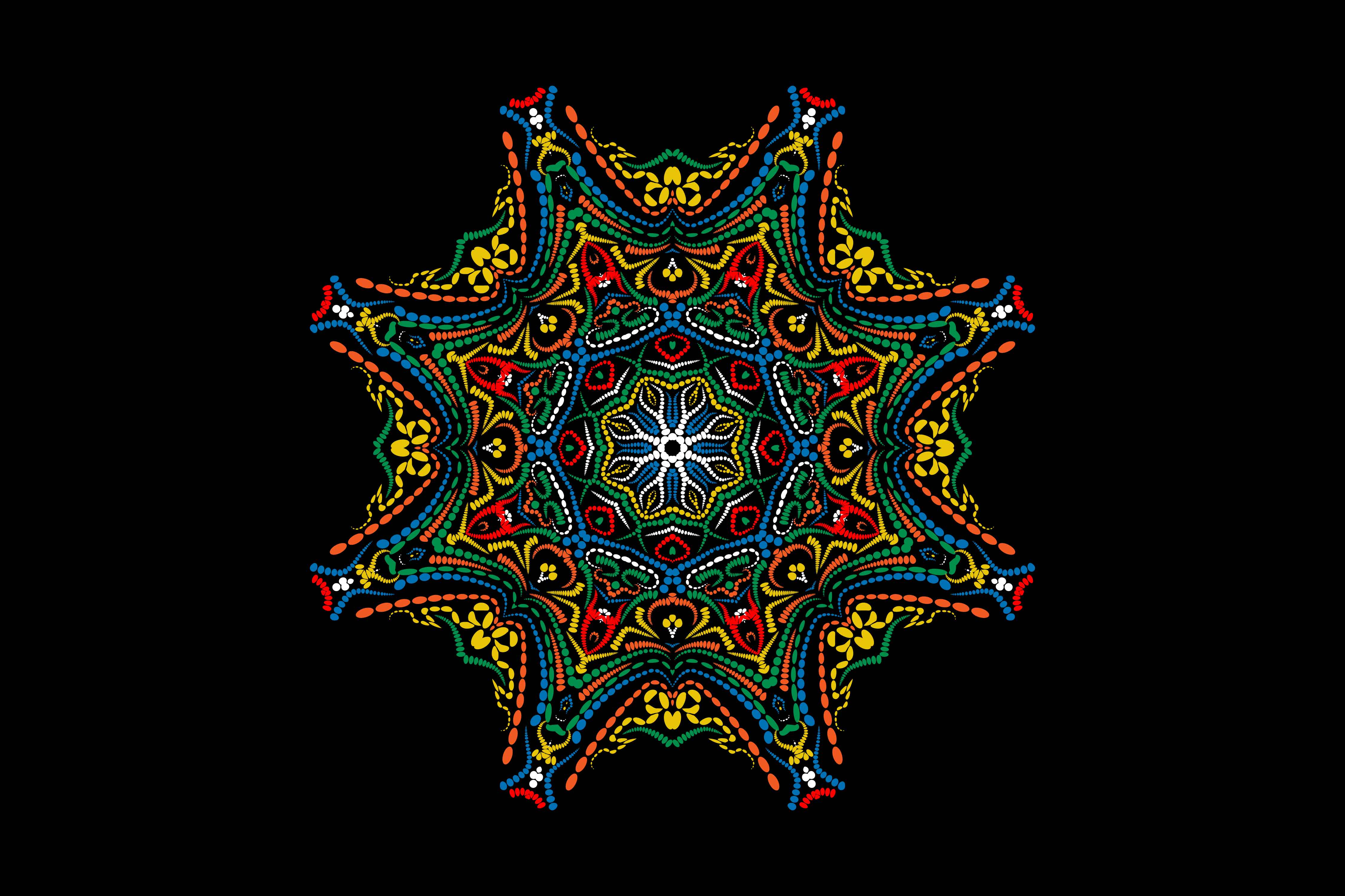 Festive mandala in a Christmas tree style.