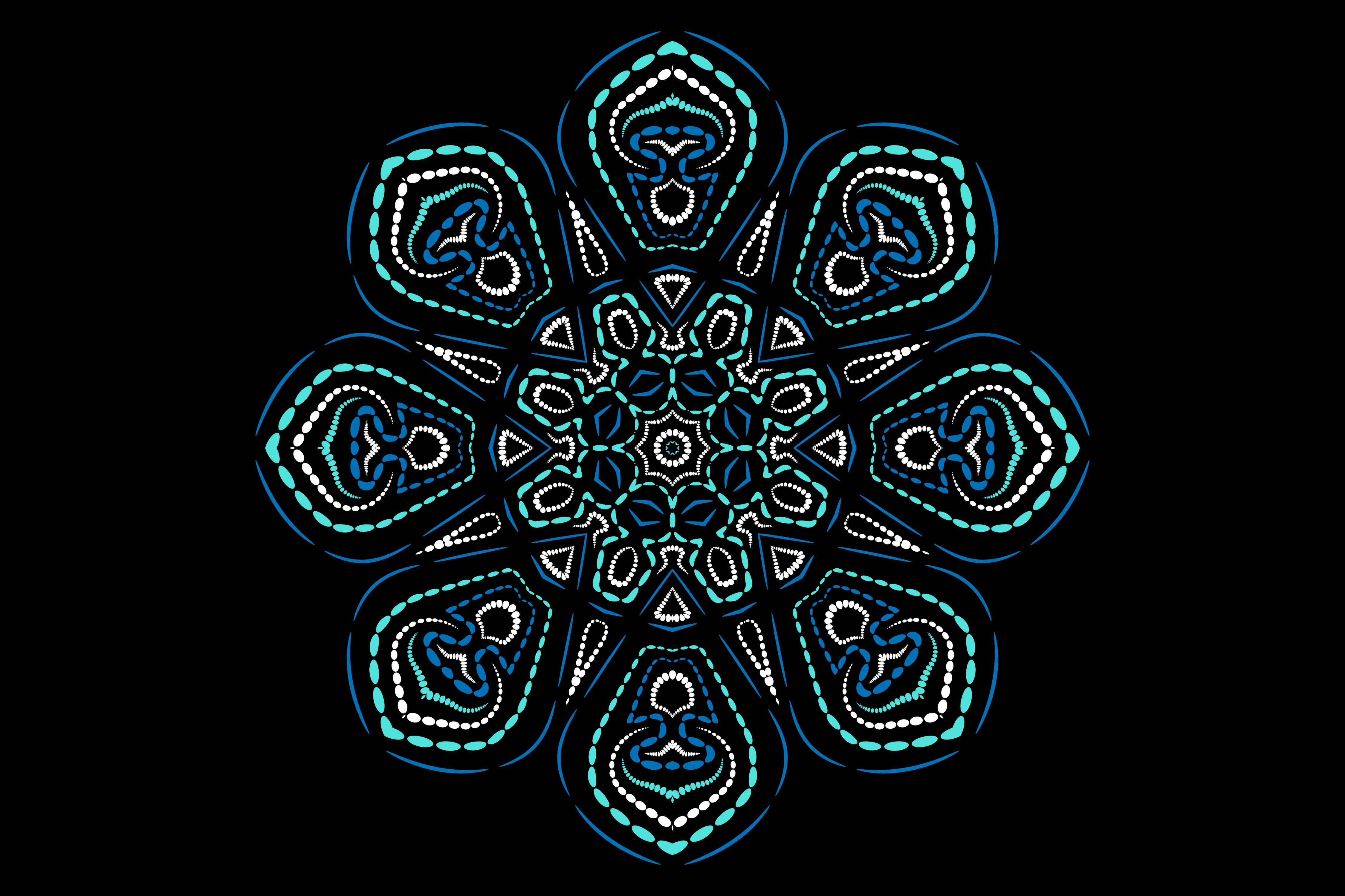 Delicate minimalistic mandala with blue lines.