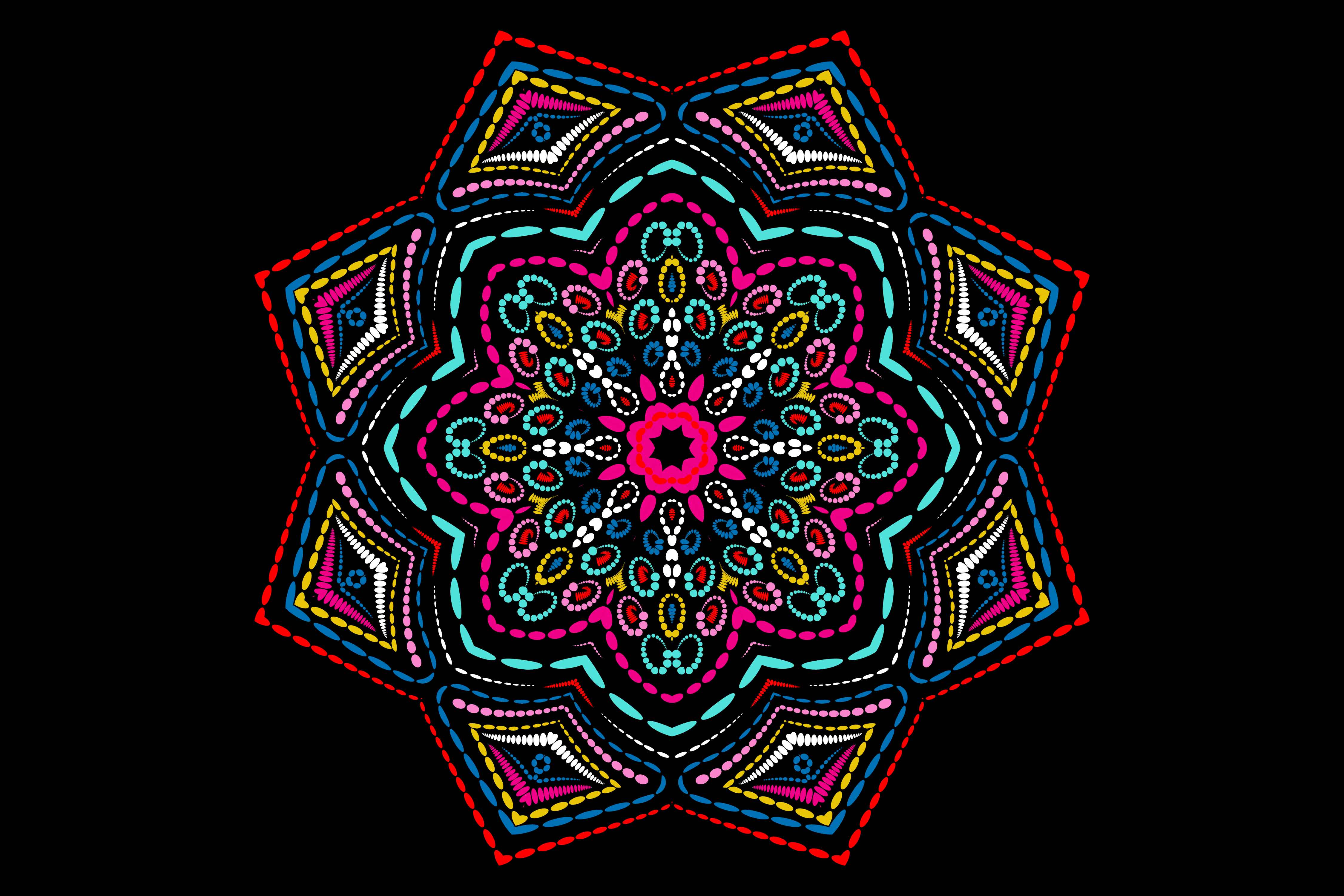 Mandala with the sharp petals.
