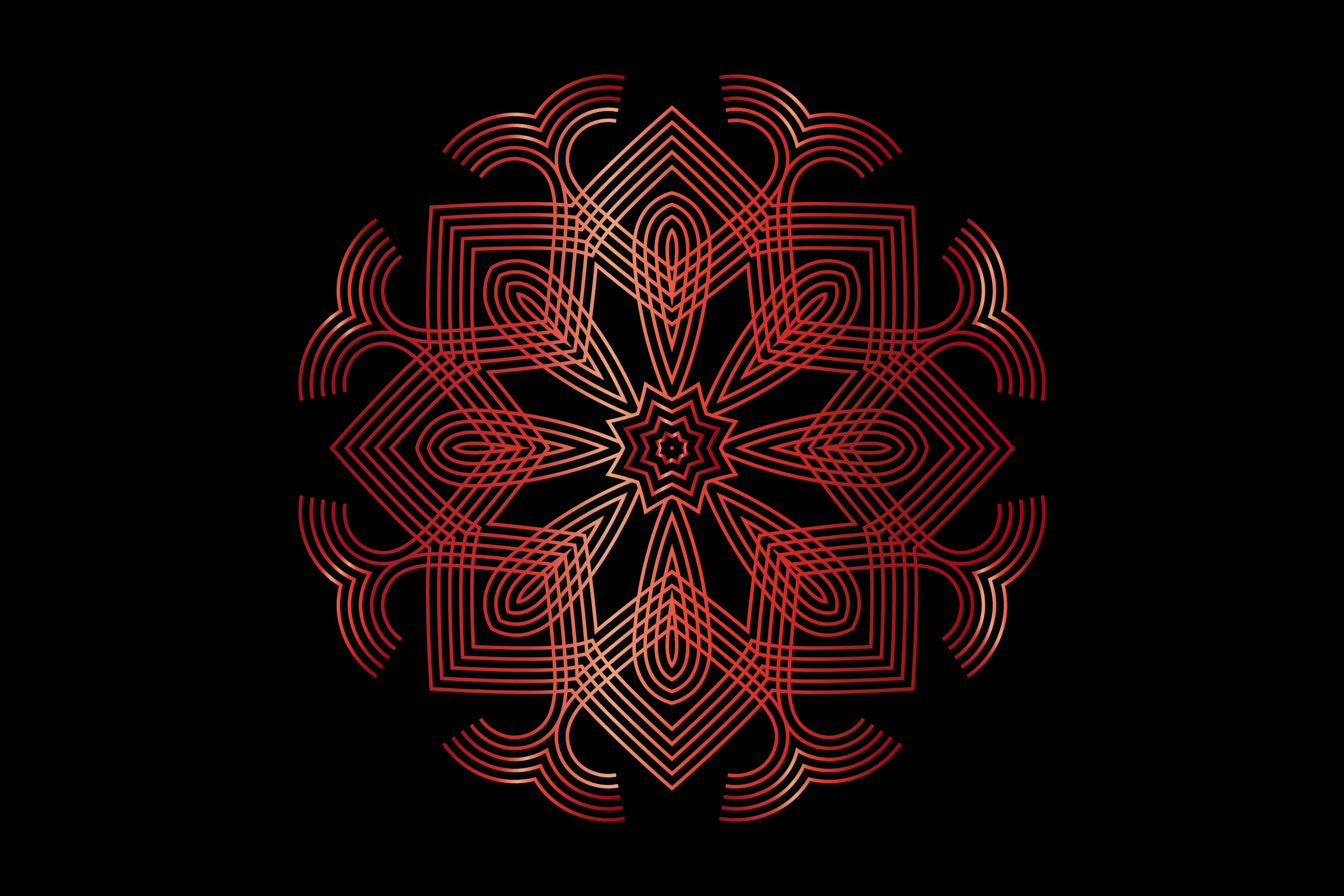 Semi transparent mandala in red.