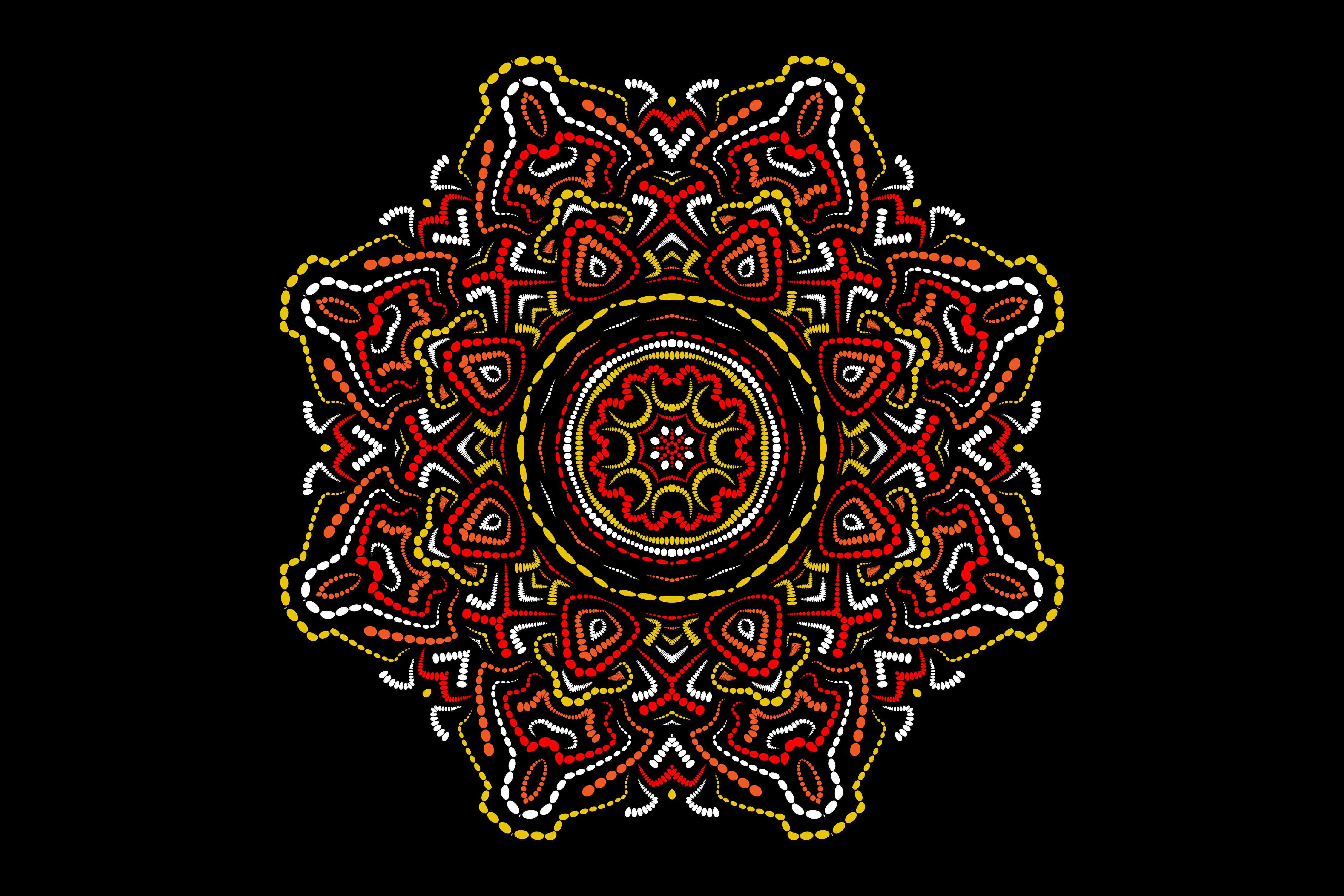 Creative red mandala shape.