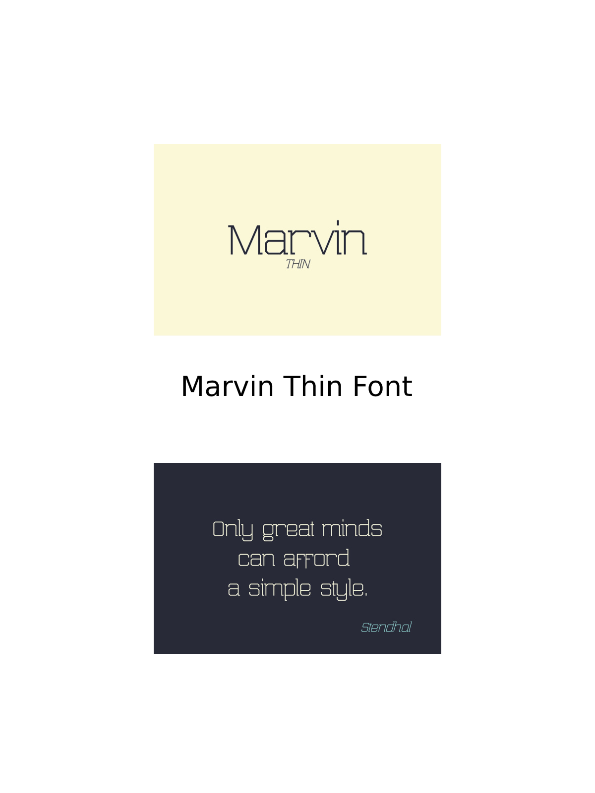 Marvin thin font pinterest image preview.