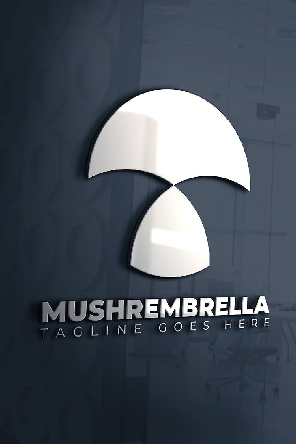 Minimal Mashroom Umbrella Logo Design pinterest image.