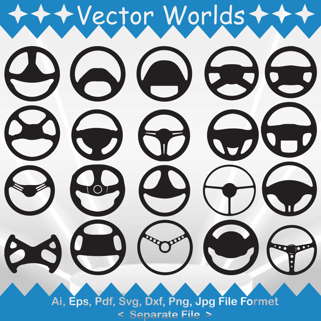 Set of adorable vector image of Car Steering.