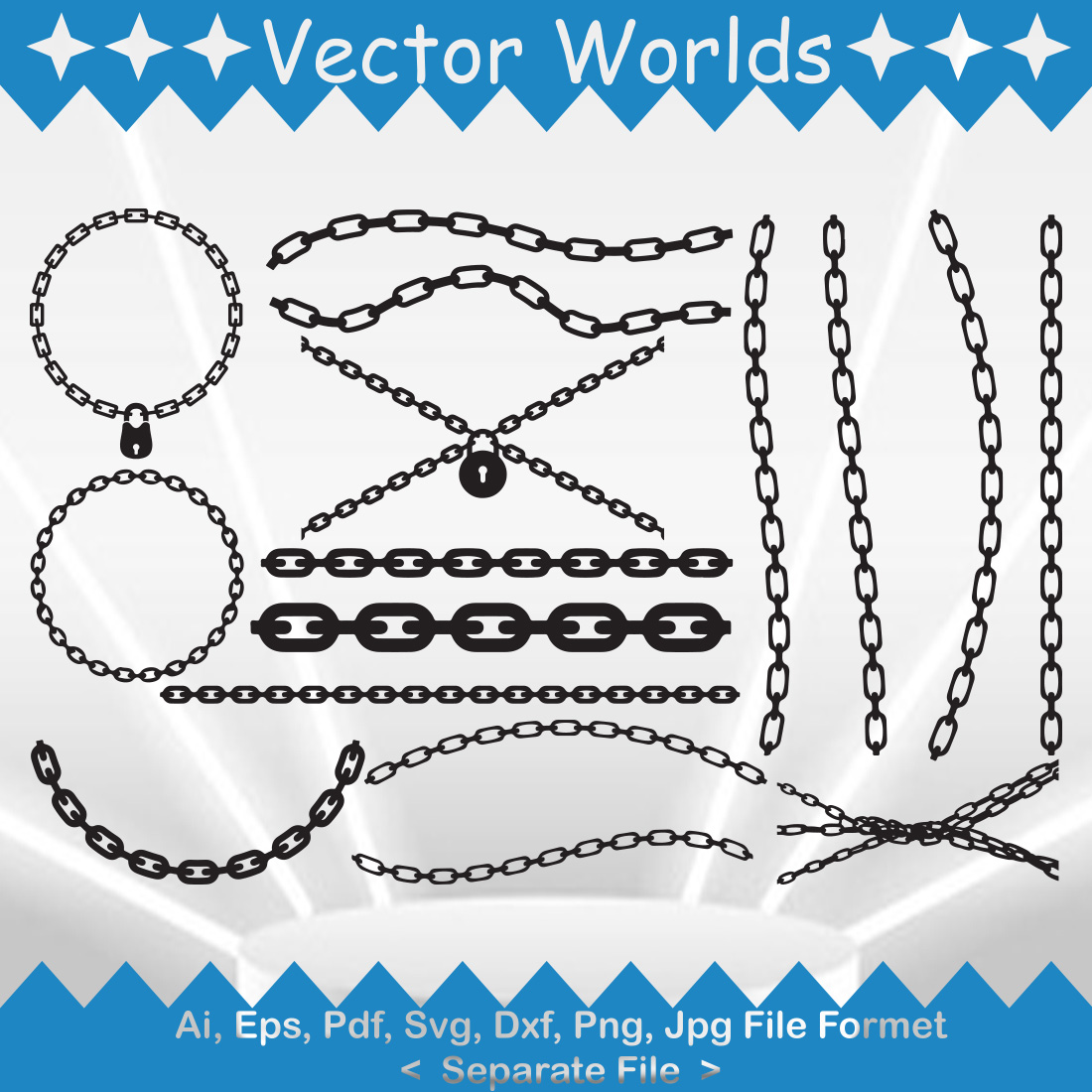 Collection of beautiful chain vector images.