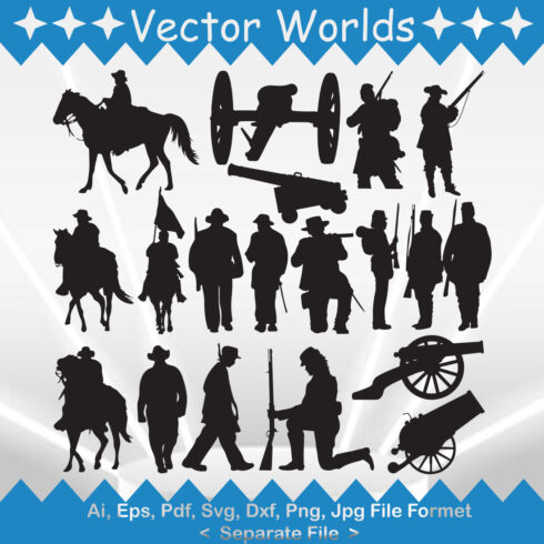 A selection of unique vector images on the theme of the civil war.