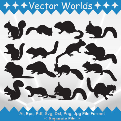 Set of silhouettes of different animals.