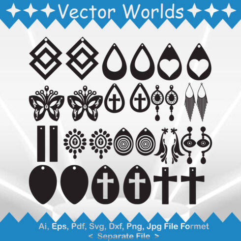 A pack of wonderful images of silhouettes of earrings