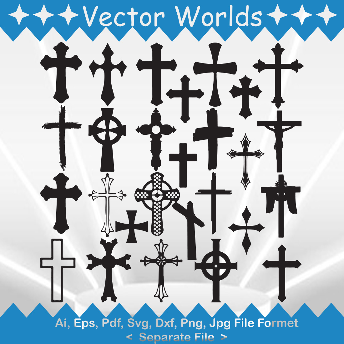 A selection of adorable silhouette images of crosses