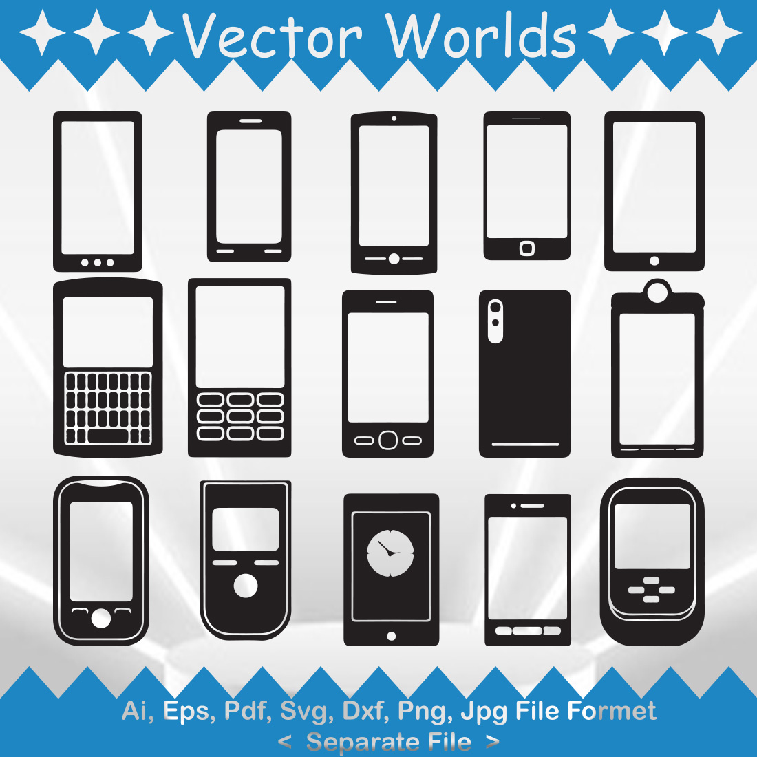Collection of beautiful cell phone vector images.