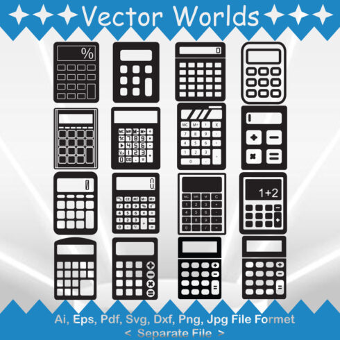 Bundle of irresistible calculator vector images.