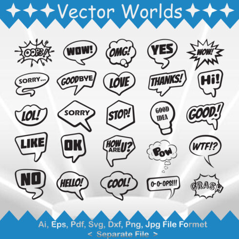 Collection of gorgeous vector image stickers with inscription in black