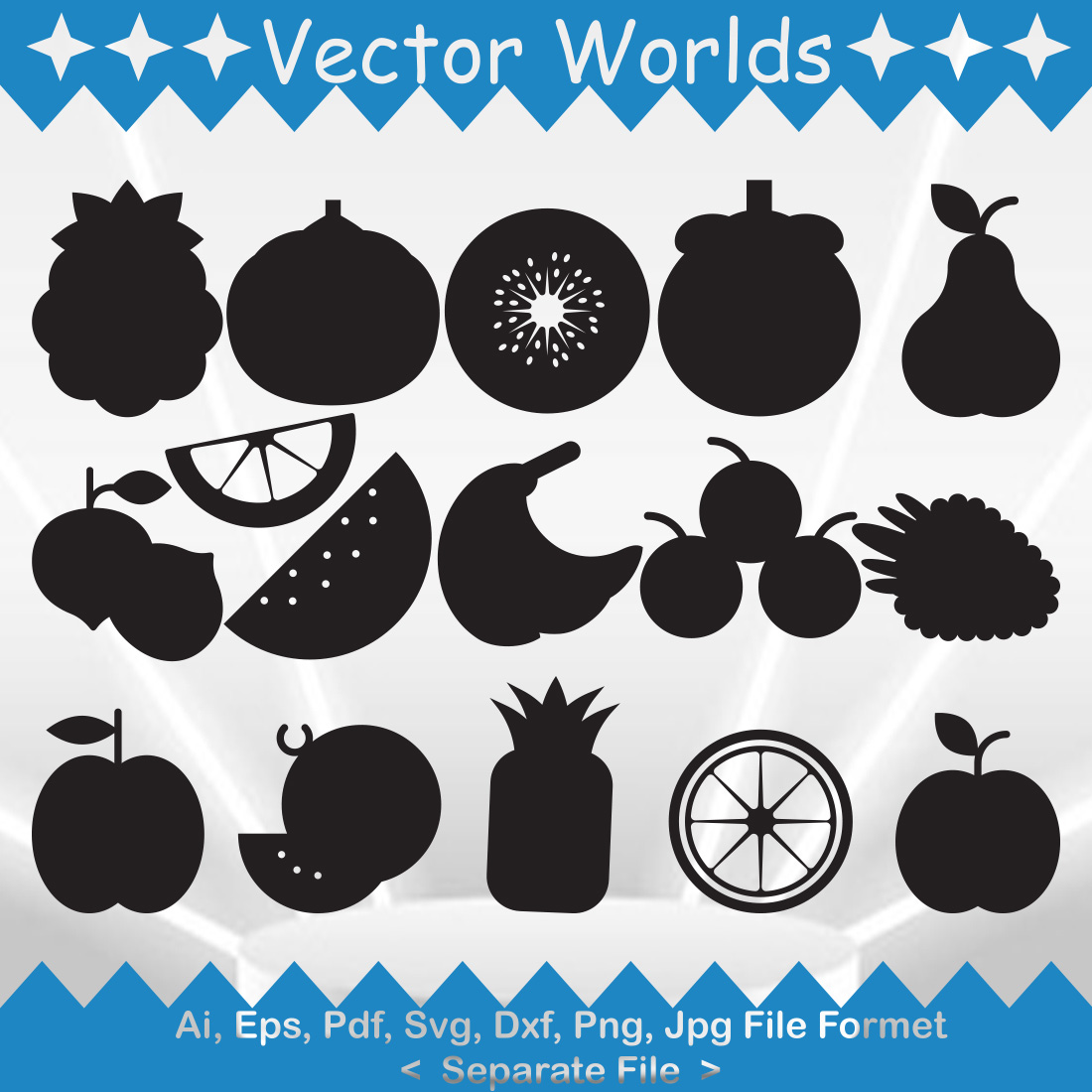 A collection of gorgeous fruit silhouette images