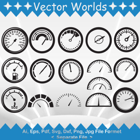 A pack of wonderful images of gauge silhouettes