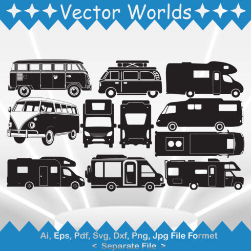 Pack of Irresistible Camper Van Vector Images.