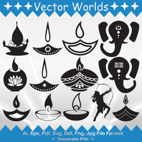 A selection of adorable deepam silhouette images