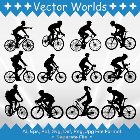 A selection of adorable silhouette images of cyclists