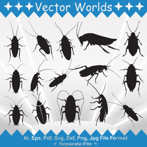 Collection of bugs and other insect silhouettes.