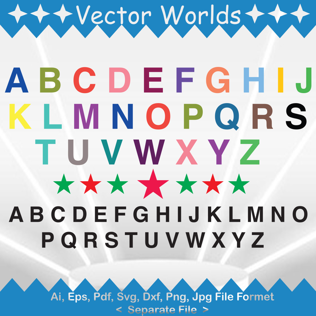 Collection of beautiful vector images of capital letters.
