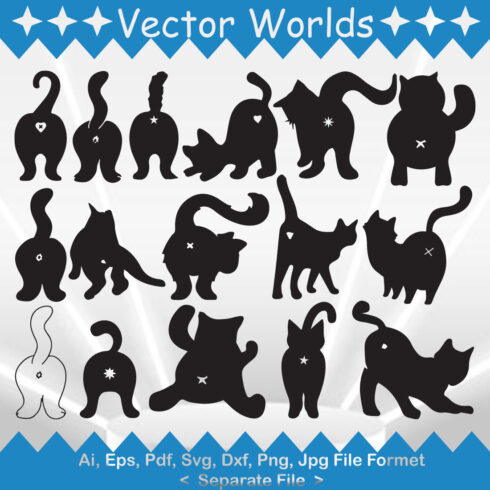 A selection of amazing vector images of cat butts.