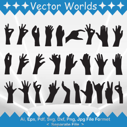 Pack of wonderful images of silhouettes of hands